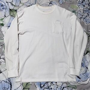 Nike White Long Sleeve Pocket Tee - Minimal Logo
